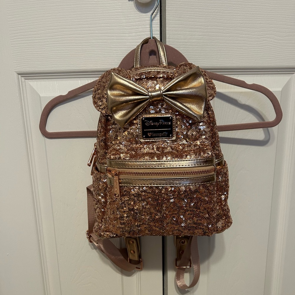 Brand New with Tags Rose Gold Ears Disney Parks Loungefly